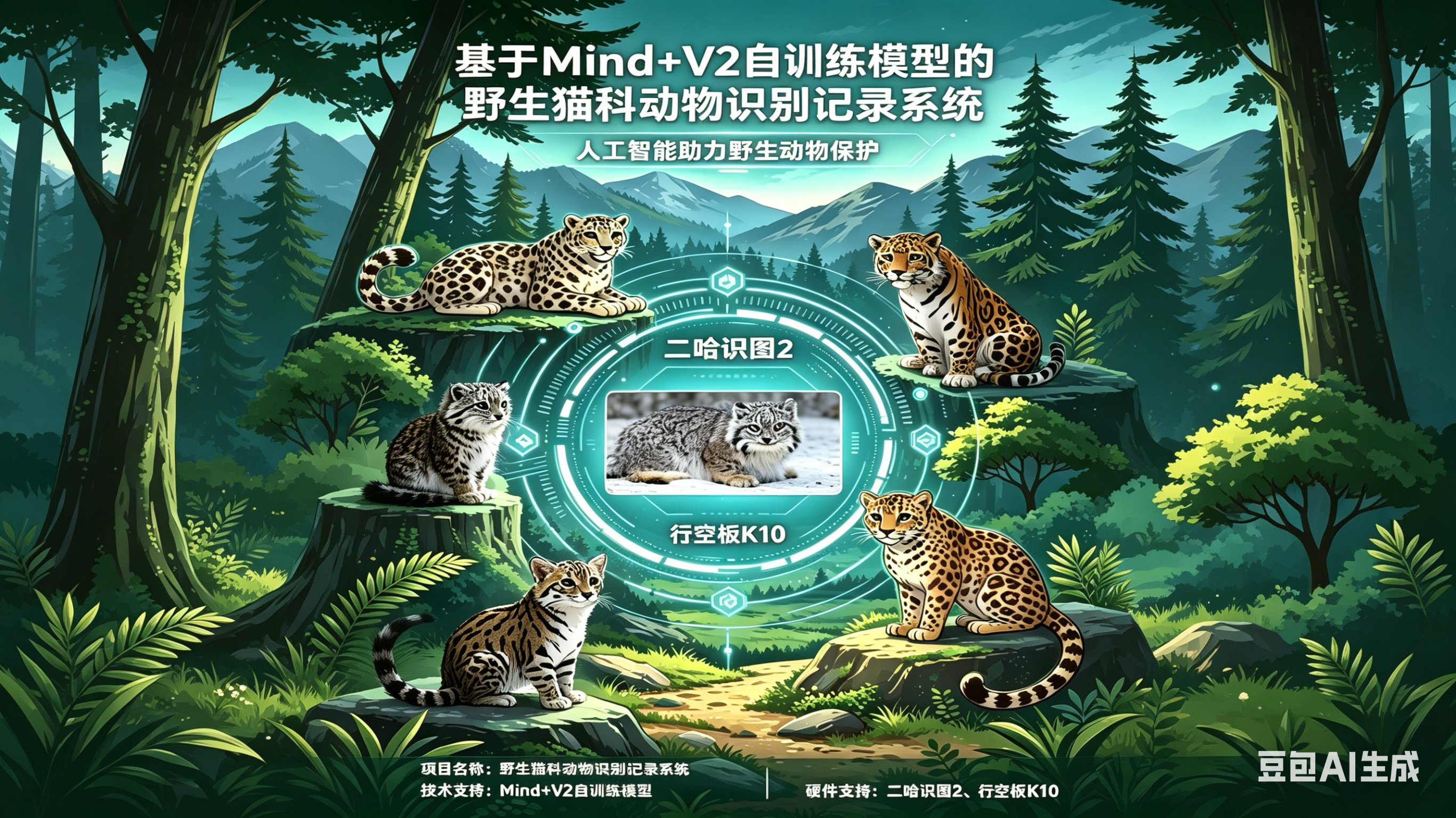 【创意智造组】基于Mind+V2自训练模型的野生猫科动物识别记录系统